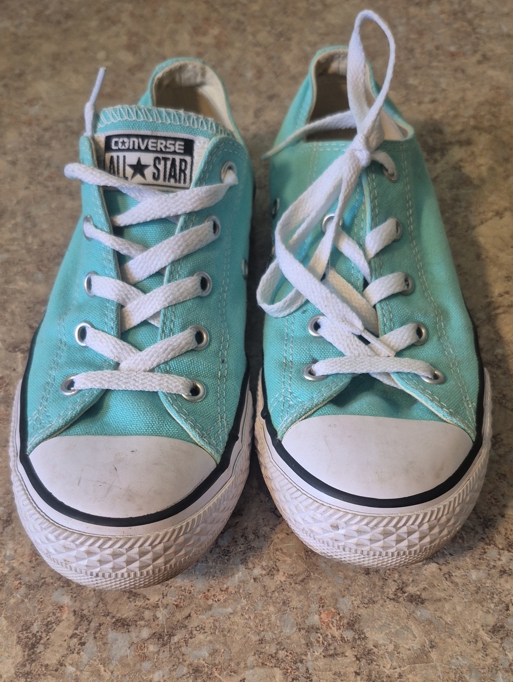 Converse Kids Aqua Low Top Canvas Sneakers with White Laces